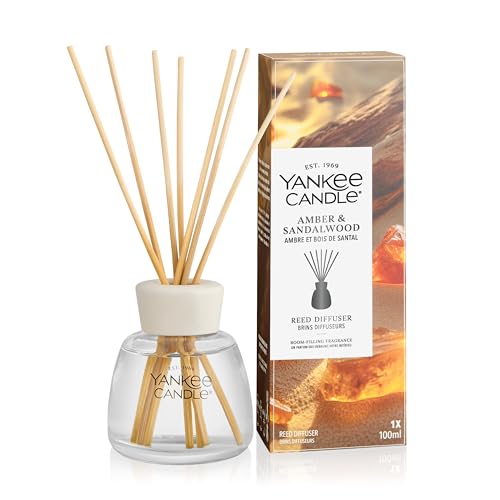 Yankee Candle Reed Diffuser | Amber & Sandalwood | for Small to Medium Spaces | Up to 10 Weeks of Fragrance