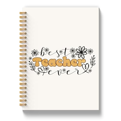 KJULYW Floral Teacher Notebook 5.5x8.3 Spiral Journal