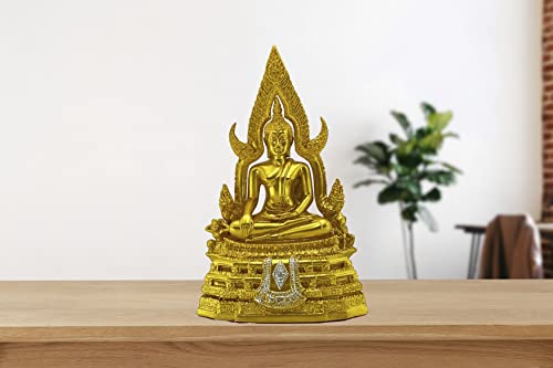 Estatua Buda Chinnaraj Tailandés 8" Dorado miniatura 6