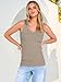 ANRABESS Tank Tops for Women V Neck Ribbed Knit Slim Fitted Sleeveless Basic Tee Tanks Casual Summer Clothes 2026 Light Khaki M