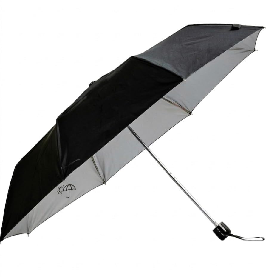 UV protection Umbrella Automatic open close for rain and sun protection 3 fold Umbrella for men women kids boys girls big size large three fold stylish folding under windproof travel Perfect for Men & Women (Black)-image-46