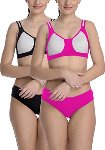 Image of StyFun Cotton Blend Sports Sets, Lingerie Set for Women, Combo Everyday Bra Panty, See Main Image to Check How Many Sets You Will Get