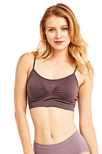 Women's Seamless Crop Camisole Bra With No Slip Removable Pads (6 Pack) (One Size) #TOP1