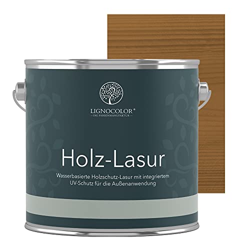 Lignocolor Holzlasur Eiche 2,5L | Holzschutzlasur für Außen & Innen | Holz, Zäune und Gartenmöbel | UV- und Witterungsschutz