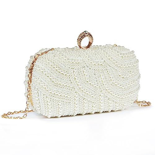 Image of Women's Evening Handbags Pearl Clutch Purse Beaded bag Bridal Clutch wedding Purse