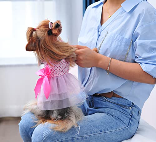 Msnfoasm 2Pack Pet Dog Tutu Skirt,Dog Tulle Spliced With Bow-Knot Dress For Small Girl Dogs Cats(Green&Pink L) #TOP5