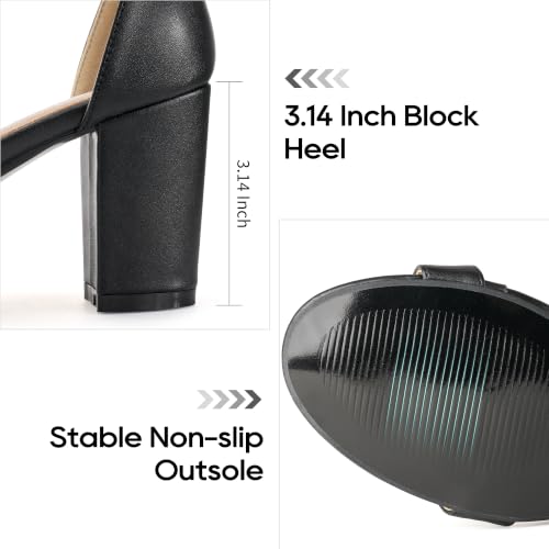 Image of Reimferce Comfortable Block Heels for Women: Cushioned Insole