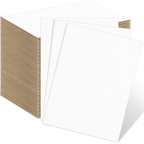Image of Henoyso 110 Pack 9 x 12 Inch Corrugated Cardboard Sheets Flat Cardboard Sheets Packaging Inserts Flat Square Inserts Squares Separators for Shipping Packing Mailing Crafts(White)