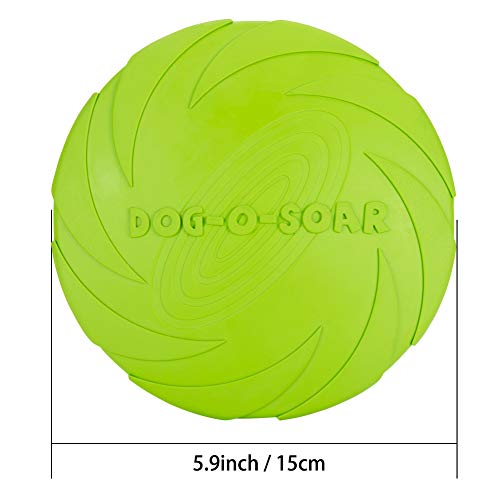 Vivifying Hundefrisbee, 2 Stück, 15 cm aus Naturkautschuk, Grün/Orange – Ansicht 2