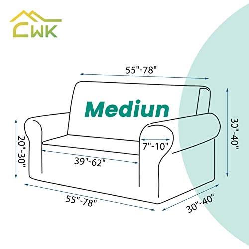 Cwk Stretch Couch Covers For 2 Cushion Couch Sofa Spandex Non-Slip Soft Couch Sofa Cover Slipcovers,Furniture Protector With Non Skid Foam And Elastic Bottom For Kids,Dogs thumb #2