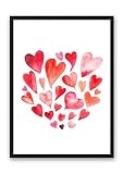 Din A4 Kunstdruck - ungerahmt - Herz Heart Liebe Aquarell 
