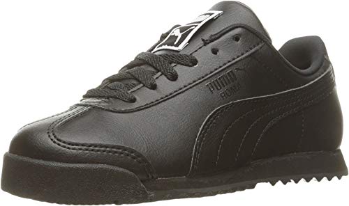 Image of PUMA unisex-child Roma Basic JR Sneaker, Black/Black, 4.5 M US Big Kid