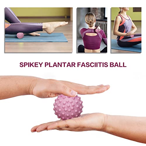 Mkeevee 6 In 1 Foam Roller Set Includes Hollow Core Massage Roller,Stretching Strap,Plantar Fasciitis Ball,Resistance Bands,Carrying Bag For Deep Muscle Massage Pilates Yoga (Pink) #TOP3