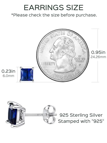 ChicSilver 925 Sterling Silver Earrings Sparkling Heart/Round/Princess Cut Birthstone Earrings for Women Birthday Jewelry with Gift Box4