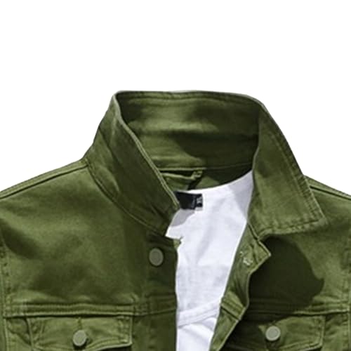 Men's Fall Lapel Denim Jacket Handsome Trendy Washed Cowboy Caot Long Sleeve Fashionable Single Breasted Outwear2