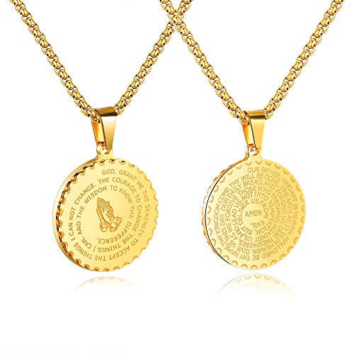 Bible Verse Prayer Gold Necklace with 21.6