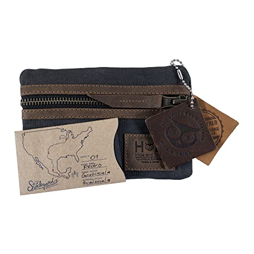 Hide & Drink, Multi-Tool Pocket Pouch Handmade From Waxed Canvas And Full Grain Leather (Charcoal Brown) #TOP7