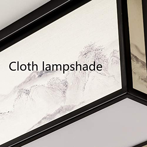 Lampe de plafond chic rectangulaire style chinois rétro 60cm
