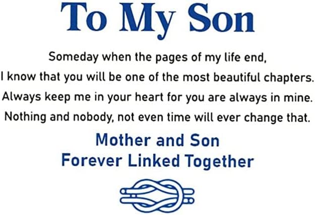 Ombhsd Mother and Son Forever Linked Together Braided Leather Bracelet,Men's Infinity Knot Leather Bracelet,To My Son Bracelet from Mom,Son Bracelet Gift from Mom,Graduation Birthday Gift (1pc)