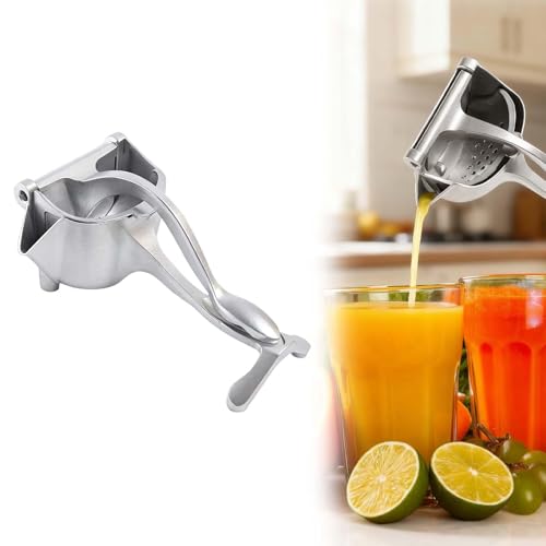 Exprimidor manual de cítricos, exprimidor de limones de aleación de aluminio resistente, exprimidor manual con colador de pulpa para naranjas, limas y granadas, utensilio de cocina