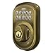 Schlage BE365 V PLY 609 Plymouth Keypad Deadbolt, Electronic Keyless Entry Lock, Antique Brass