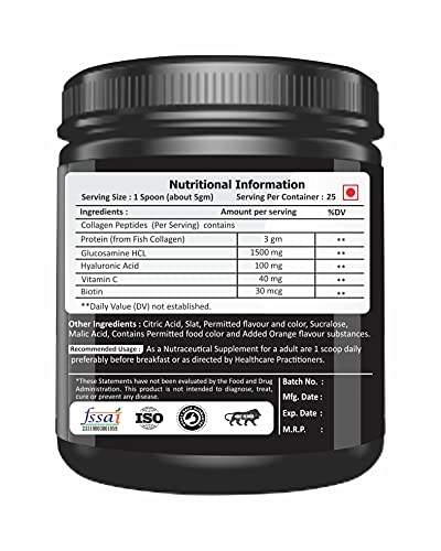 Nutramagik Marine Collagen Powder with Vitamin C & Hyaluronic Acid | For Hair and Skin Health | Metabolism Booster and for Muscle Health | 120 gm - Image 2