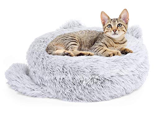 Pecute Lettino di Donut, Ciambella per Gatti Cani, Cuscini per Gatti, Cuccia Pelosa per Cani (55 * 15 CM),M