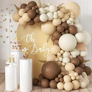Boho Brown White Nude Balloon Garla...