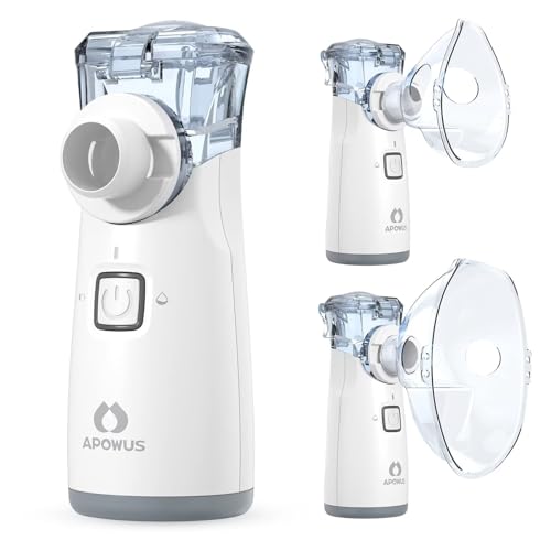 Image of Portable Nebulizer - Nebulizer for Adults and Kids, Nebulizer Machine for Adults and Kids with 3 Modes, Nebulizer Mouthpiece & Mask Accessories for Home and Travel Use APOWUS.