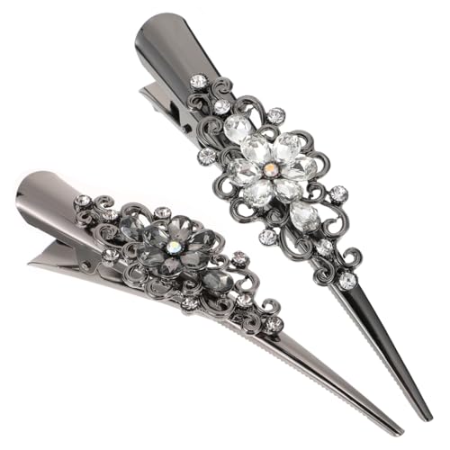 Pinces à cheveux croco strass Minkissy ornées de cristaux brillants aux finitions soignées