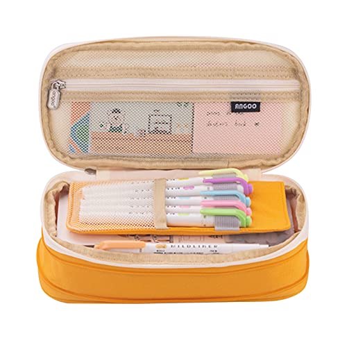 Henniu Estojo De Lápis De Grande Capacidade Escolar Caixa De Lápis Papelaria Bolso Com Zíper Para Escritório Armazenamento Doméstico Multicamadas Bolso De Armazenamento Presente Para Crianças