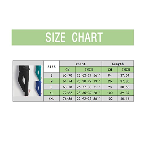 Qwent Calça feminina Wokers casual cor na cintura para trabalho calça alta lisa feminina com bolso c