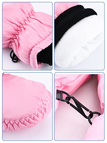 Image of SATINIOR 6 Pairs Kids Snow Mittens | Waterproof, Toddler Children Winter Gloves, Warm Cold Weather Ski MIttens, Cotton Plush Lining, Hook Design