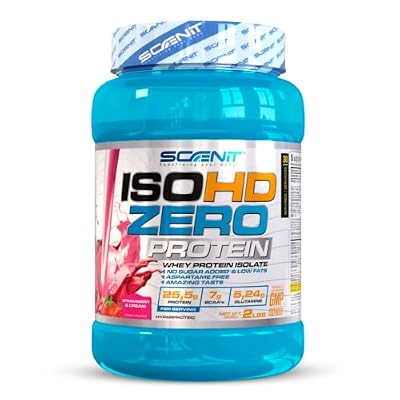 ISOHD Zero Protein – 100% whey protein isolate, proteinas whey para el desarrollo muscular – Proteinas para masa muscular con aminoácidos – proteinas whey isolate (908 g, Fresa con nata)