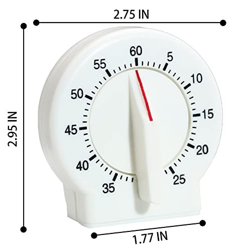 Kitchen Timer, 60 Minutes Mechanical Timer Clock For Cooking With Bell Alarm Clock, No Battery Needed, Light And Convenient White #TOP1