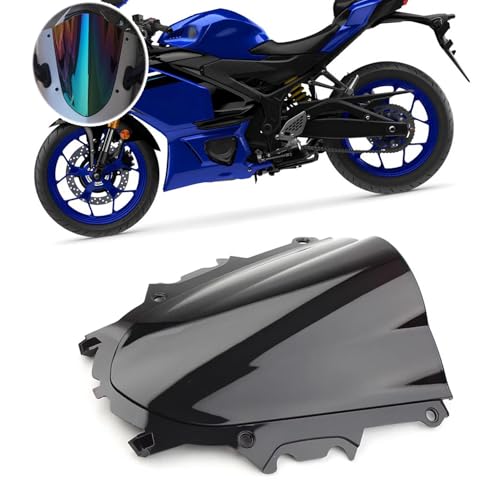 PEDAPENG For YZF R25 R3 YZF-R3 R25 2025 �o�C�N�p �E�C���h�V�[���h�f�t���N�^�[ �t�����g�K���X �v��p�l�� �T���o�C�U�[ YZF R25 R3 2019-2026 �o�C�N�A�N�Z�T���[ (�u���b�N) [���s�A���i]