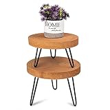 Athaliah Wood Plant Stand, 2 Pack Wooden Plant Stool Indoor, Mini Mid Century Modern Plant Flower Ho