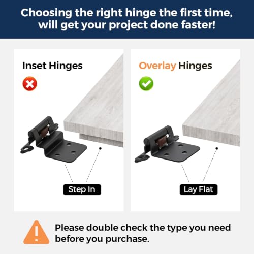 Image of Ravinte Matte Black Cabinet Hinges, 1 /2 Inch Overlay, 40 Pack (20 Pairs)