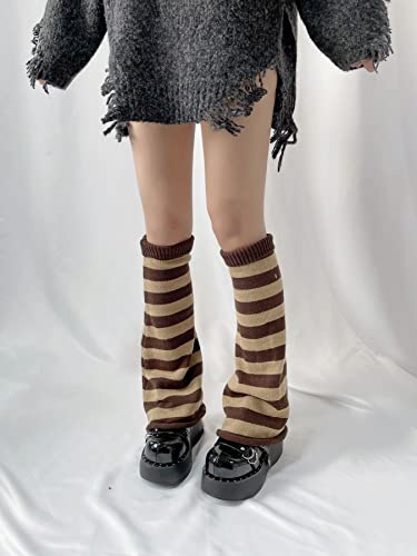 Image of WODECASA Girls Kawaii Leg Warmers Knitted Flared Leg Sleeves Goth Crochet Baggy Cuff Ankle Heap Socks