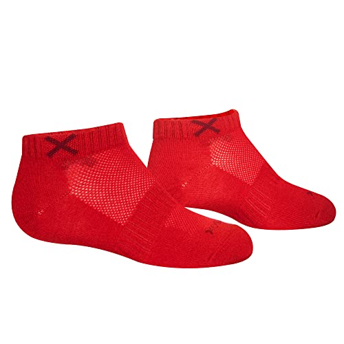 Basix Ankle Socks For Men, Comfort Athletic Fit, Cotton Blend, Red Heather Large #TOP2