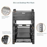 Tecmojo 10 Zoll 9HE 200mm Tief Desktop Mini Rack, Netzwerk-Schrank, mit SBC-Einschub, Micro-HDMI-zu-HDMI-Adapterplatine, Blindabdeckung, für 10"-AV-, NAS- und Servergeräte, Schwarz – Ansicht 4