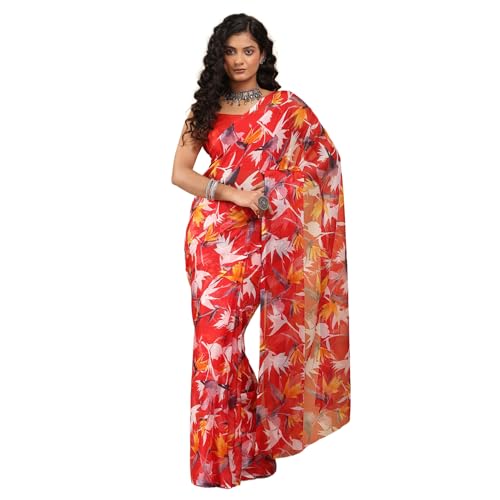 Image of Garden Vareli Floral Print Nara Chiffon Saree 73475