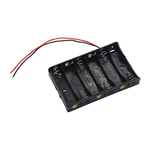 Image of Electronic Spices AA 6 Cell Battery Holder Hard Plastic Case With Wire Pack of 1 (1.5v X 6 Cells = 9volt)