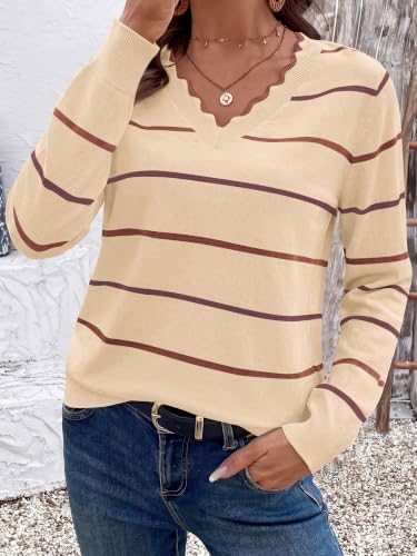 BTFBM Womens Sweaters Striped Pullover Tops - image 3