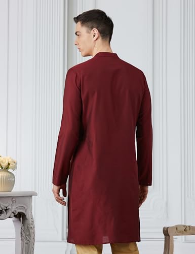 Image of Amazon Brand - Symbol Men Festive Embellished Long Kurta (Regular Fit)