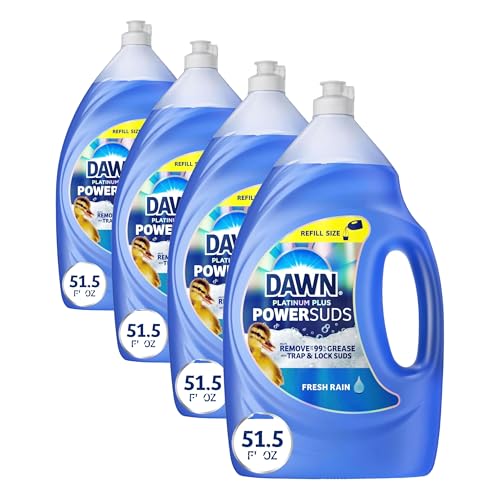 Image of Dawn Platinum Plus PowerSuds Liquid Dish Soap, 51.5 oz. Refill (Pack of 4)