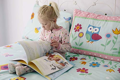 Image of Wildkin Lightweight Full Comforter Set, 100% Cotton Full Comforter with Embroidered Details, Includes Two Matching Shams, Coordinates with Other Room Decor, Olive Kids Design,Birdie