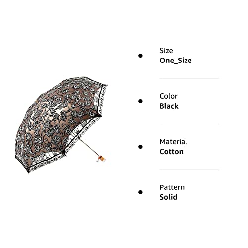 Orgrimmar Ladies Lace Parasol Umbrella Anti-Uv Protection Sun Shade Upf 50+ Lightweight And Portable Folding Umbrella (Black) #TOP7