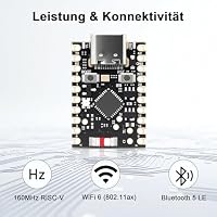 AYWHP ESP32-C6 Mini ESP32 WiFi Bluetooth Entwicklungsboard mit 32-Bit-Prozessor, 160 MHz Hubfrequenz, USB Typ-C ESP32, 2,4 GHz Entwicklungsort, kompatibel mit Arduino (2 Stück) – Ansicht 2