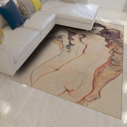 Tapis d'intérieur Egon Schiele grand format antidérapant de qualité supérieure